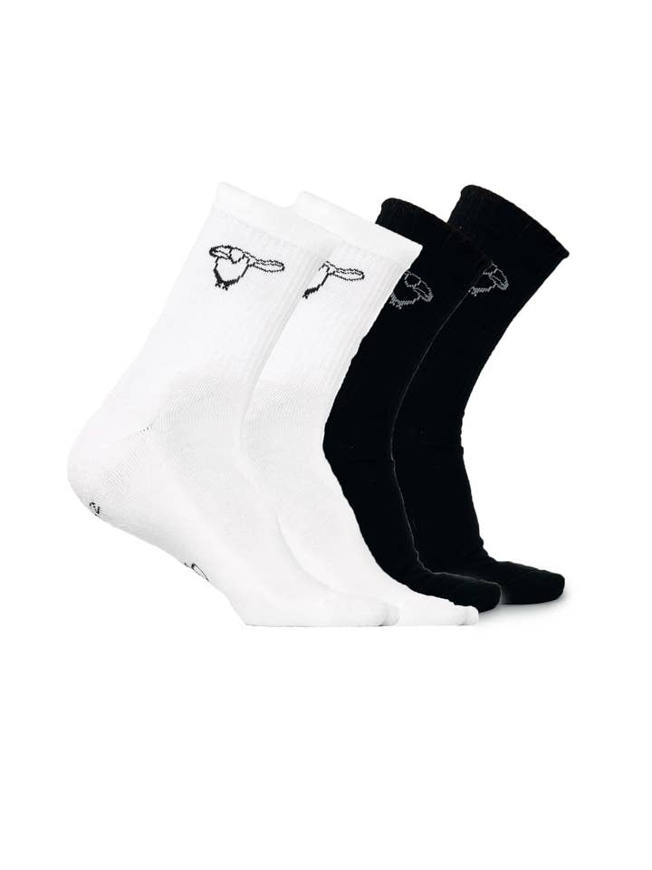 Salute penguin socks organic cotton set black-white for wholesale by PANGU