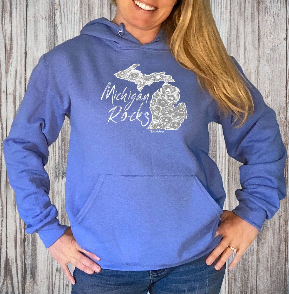 LIVNFRESH - Wholesale Hoodie - Women's - "Michigan Rocks Petoskey Stone" Relaxed Fit Classic Hoodie