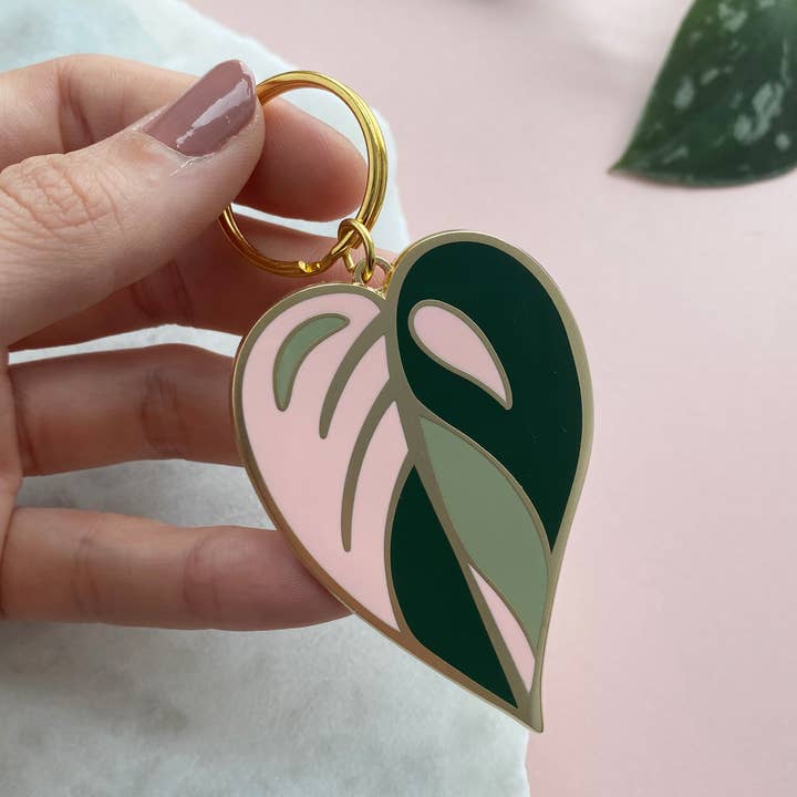 Pink Princess Philodendron House Plant Keychain for wholesale by MicaPeet