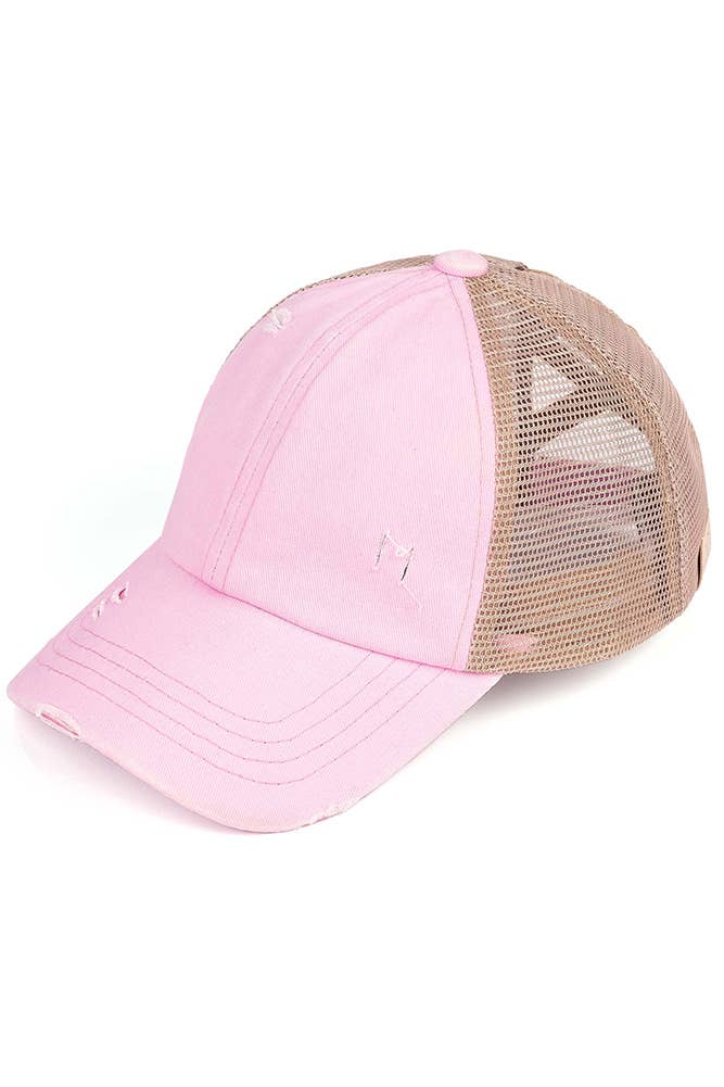 Hana - Venta al por mayor Gorras de béisbol - Niños - Gorra de poni cruzada con banda elástica de mezclilla lavada para niños de C.C0