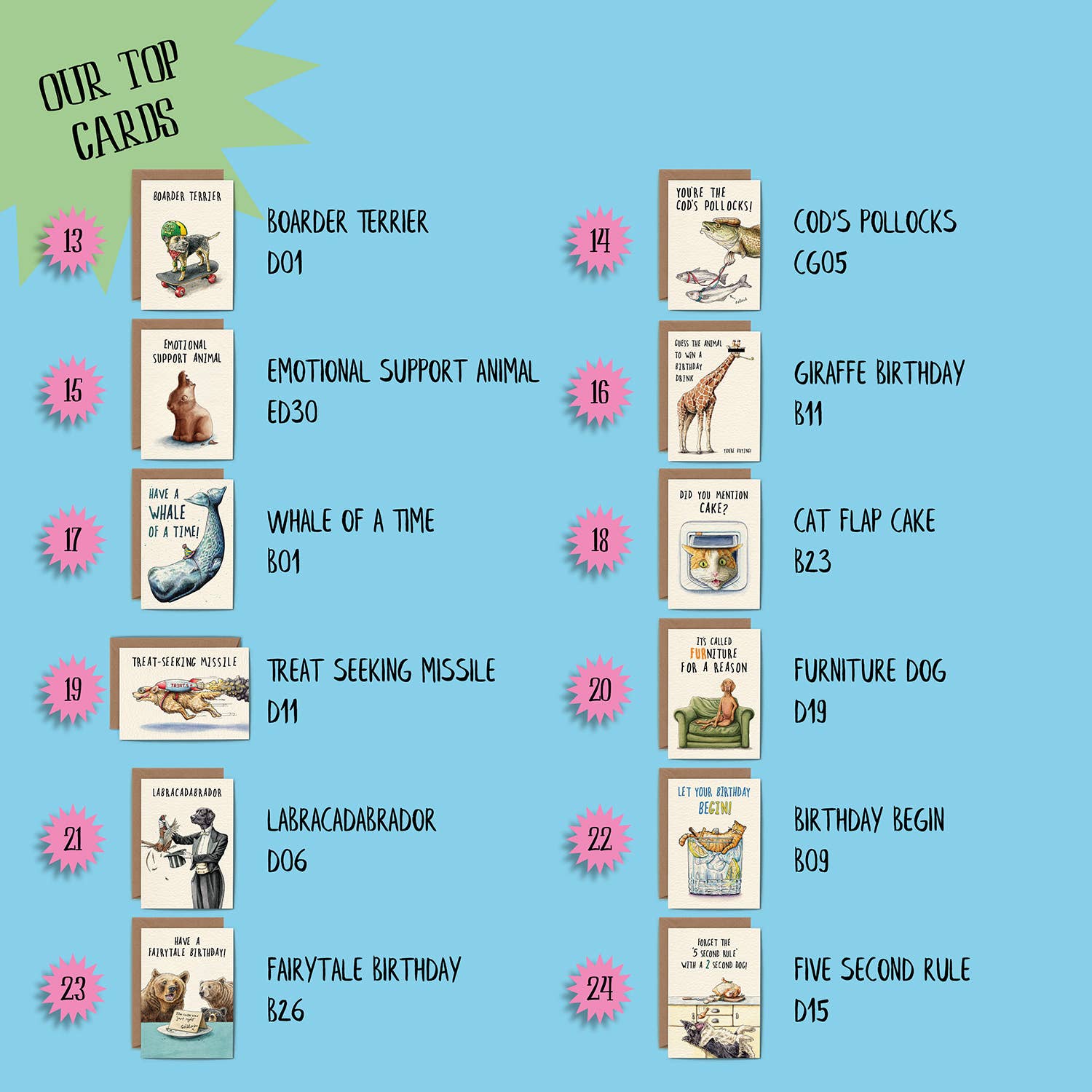 Bewilderbeest – wholesale Retailer display – Paper & novelty – 24 Card Spinner - Half Price - AND FREE Cards! 2