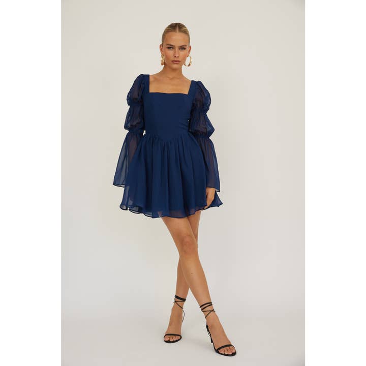 One and Only Collective - Wholesale Dress - Women's - CHIFFON SLEEVE MINI DRESS