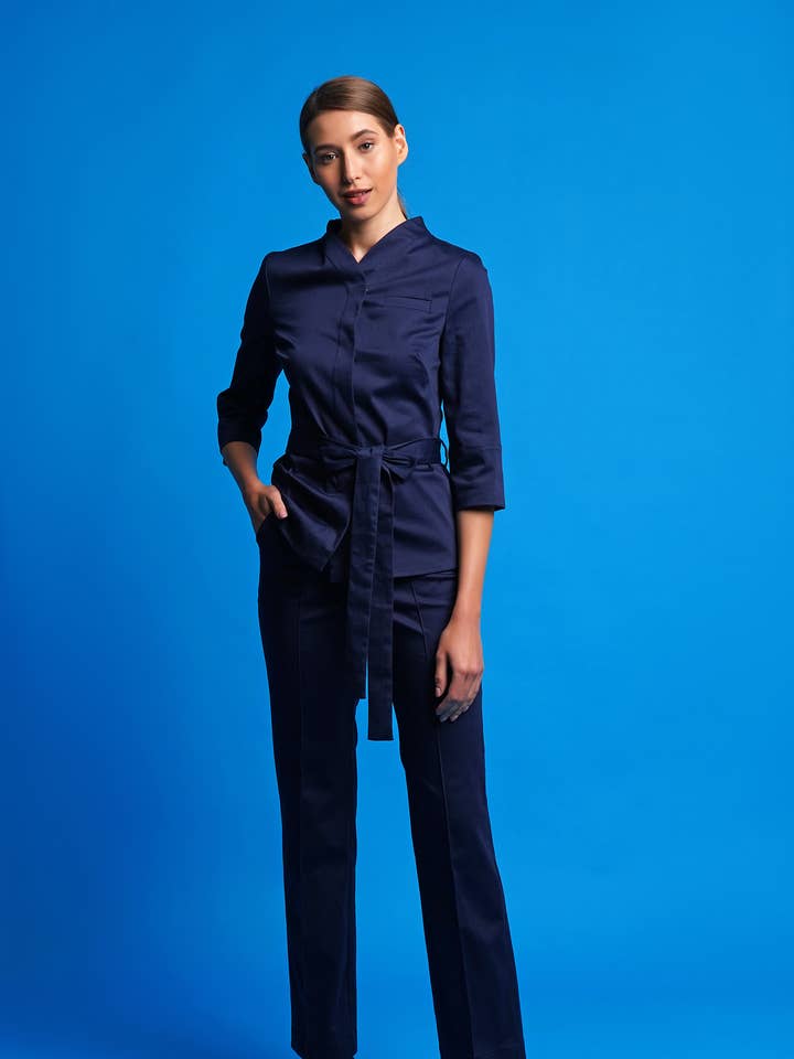 Navy pants suit women for wholesale by MERCES