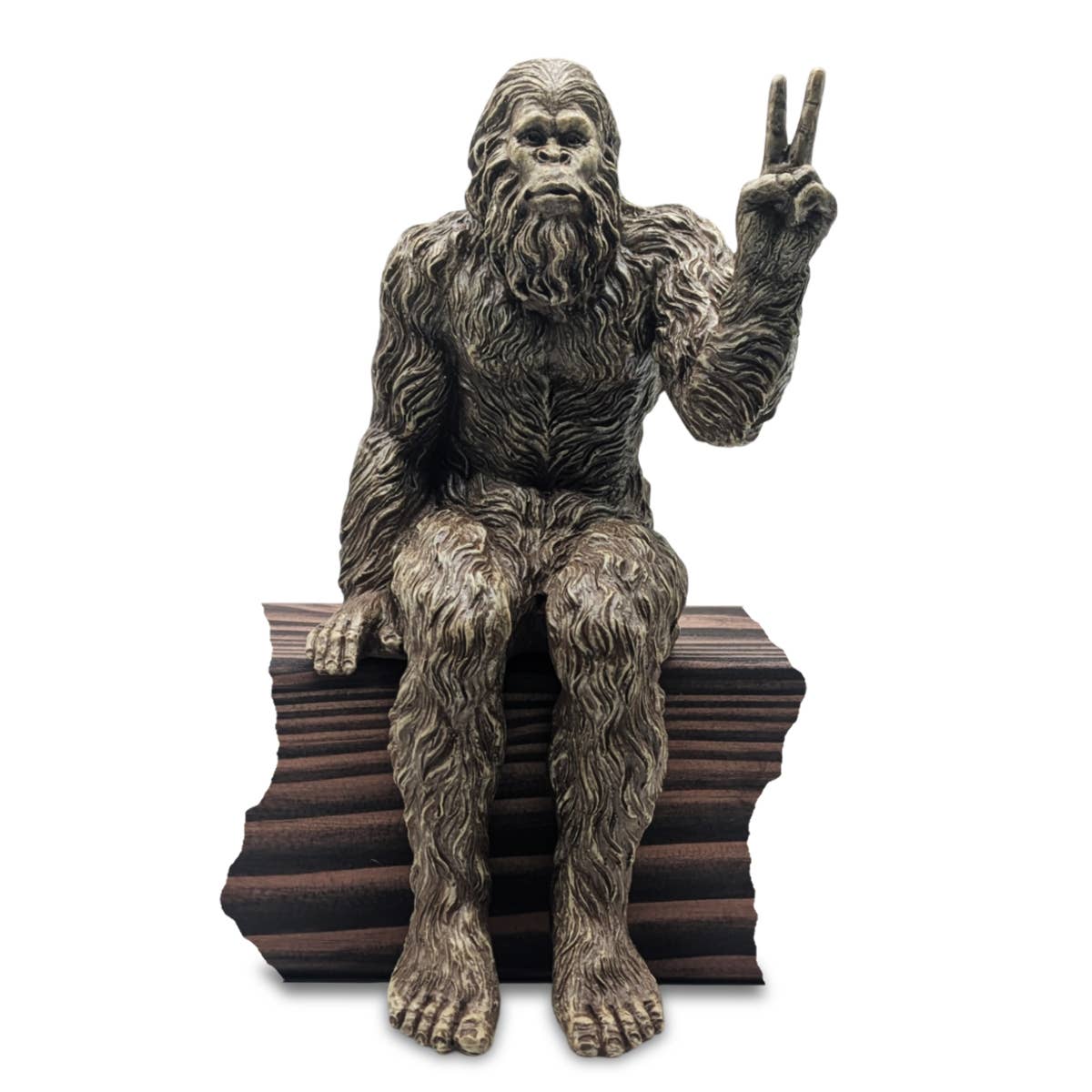 John Bernard & Company - Wholesale Decorative Figurine - Bigfoot Peace Sign Sasquatch Statue 10 inch H Shelf Sitter3
