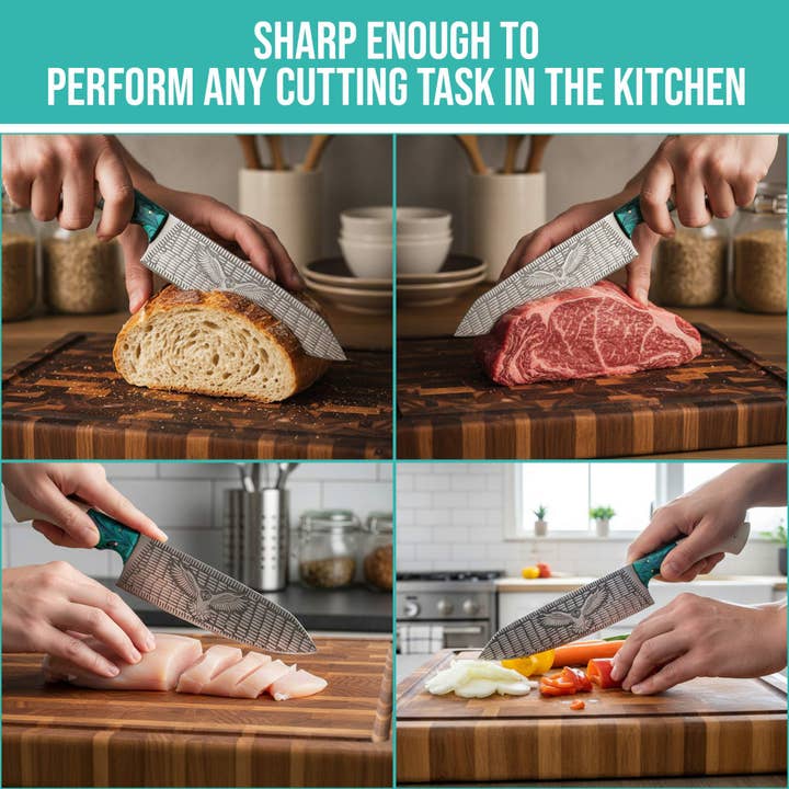 FH KNIVES – Großhandel Küchenmesser – Küchenmesser aus Edelstahl & Lederscheide, Kochmesser7