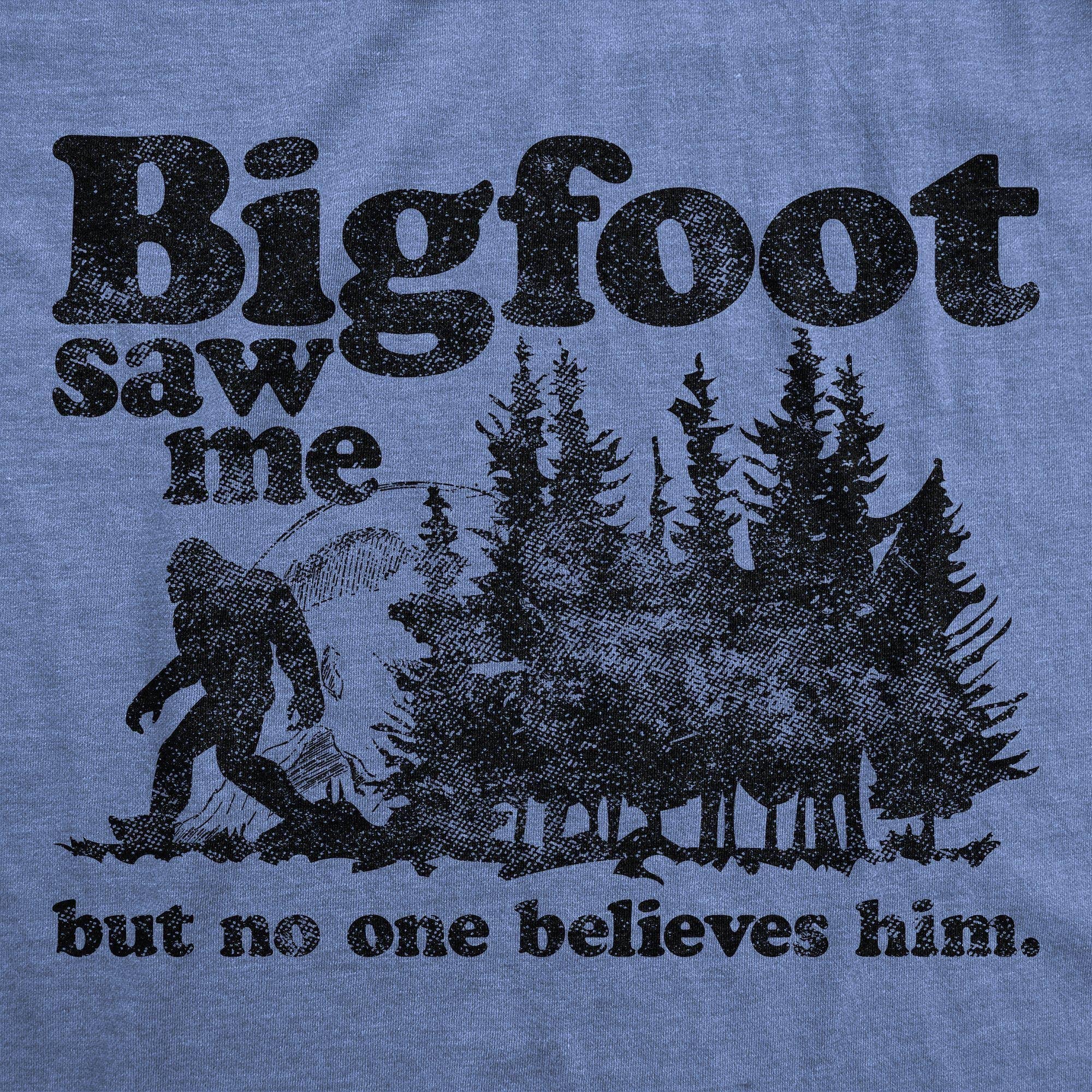 Heather Light Blue Bigfoot Saw Me Big Foot Sasquatch Funny Graphic Mens Tshirt for wholesale on Faire0