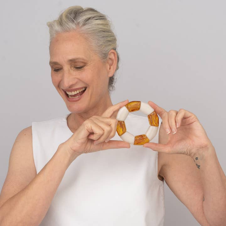 Galgal Amber and White for wholesale by Michaela Malin