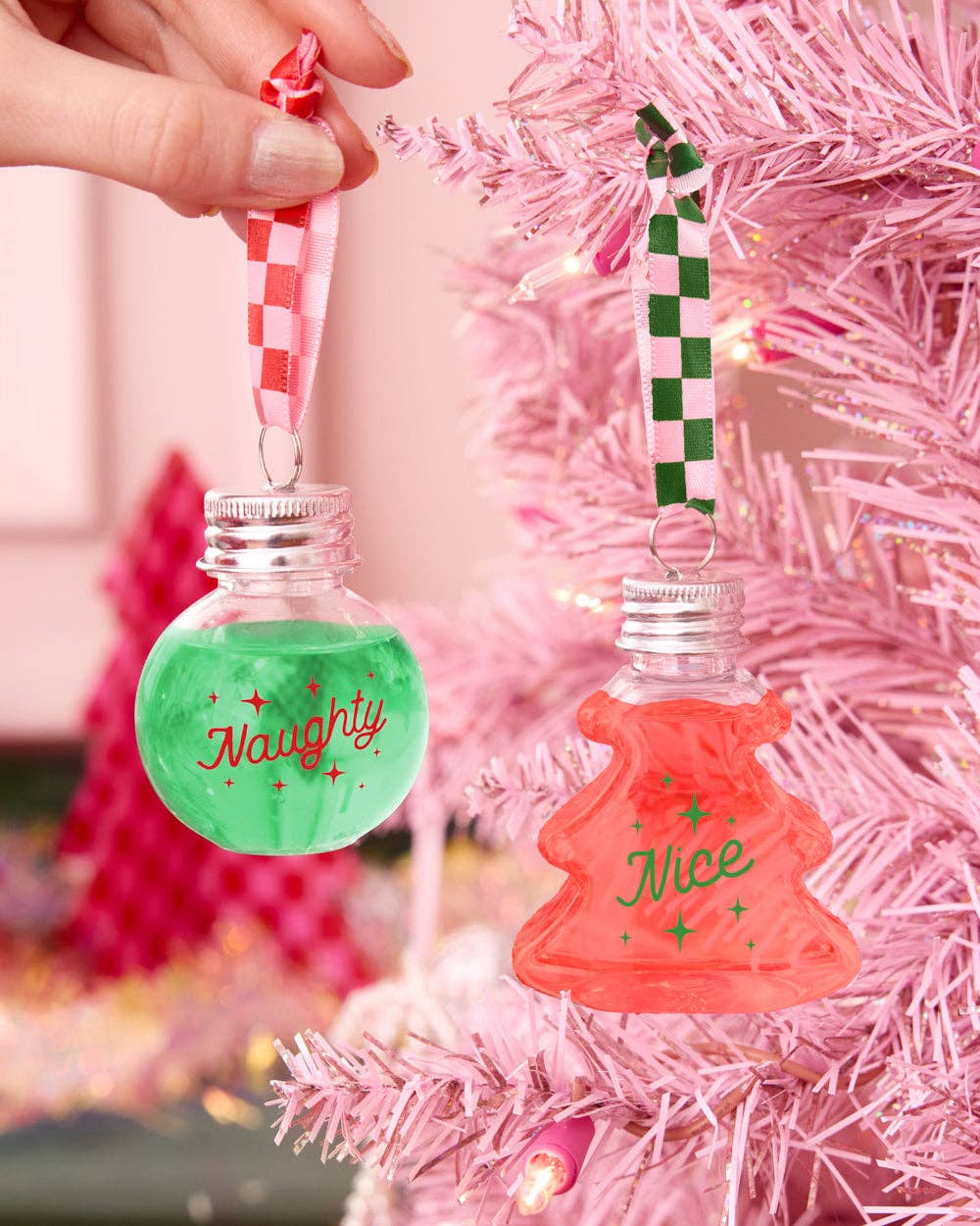 xo, Fetti - Wholesale Ornament Set - Christmas Spirit Ornaments - 10 shot glass ornaments, Christmas Party, Team Nice Naughty1
