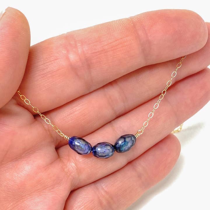 Blauwe Dazzle parelketting voor wholesale door DLJ