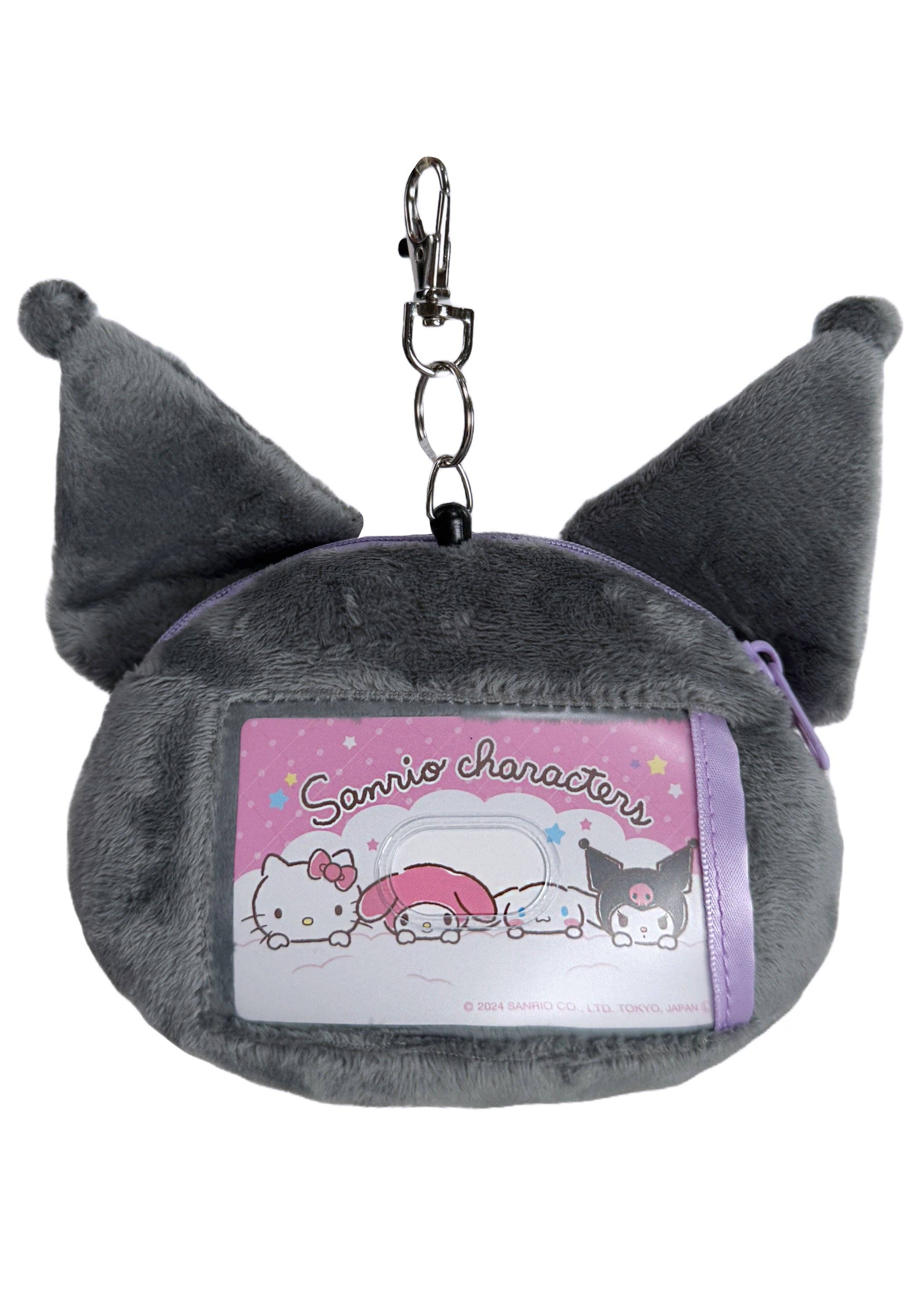 LASR - Wholesale Keychain - Women's - Sanrio Kuromi Face Retractable Cord Pass Holder Plush Mascot2