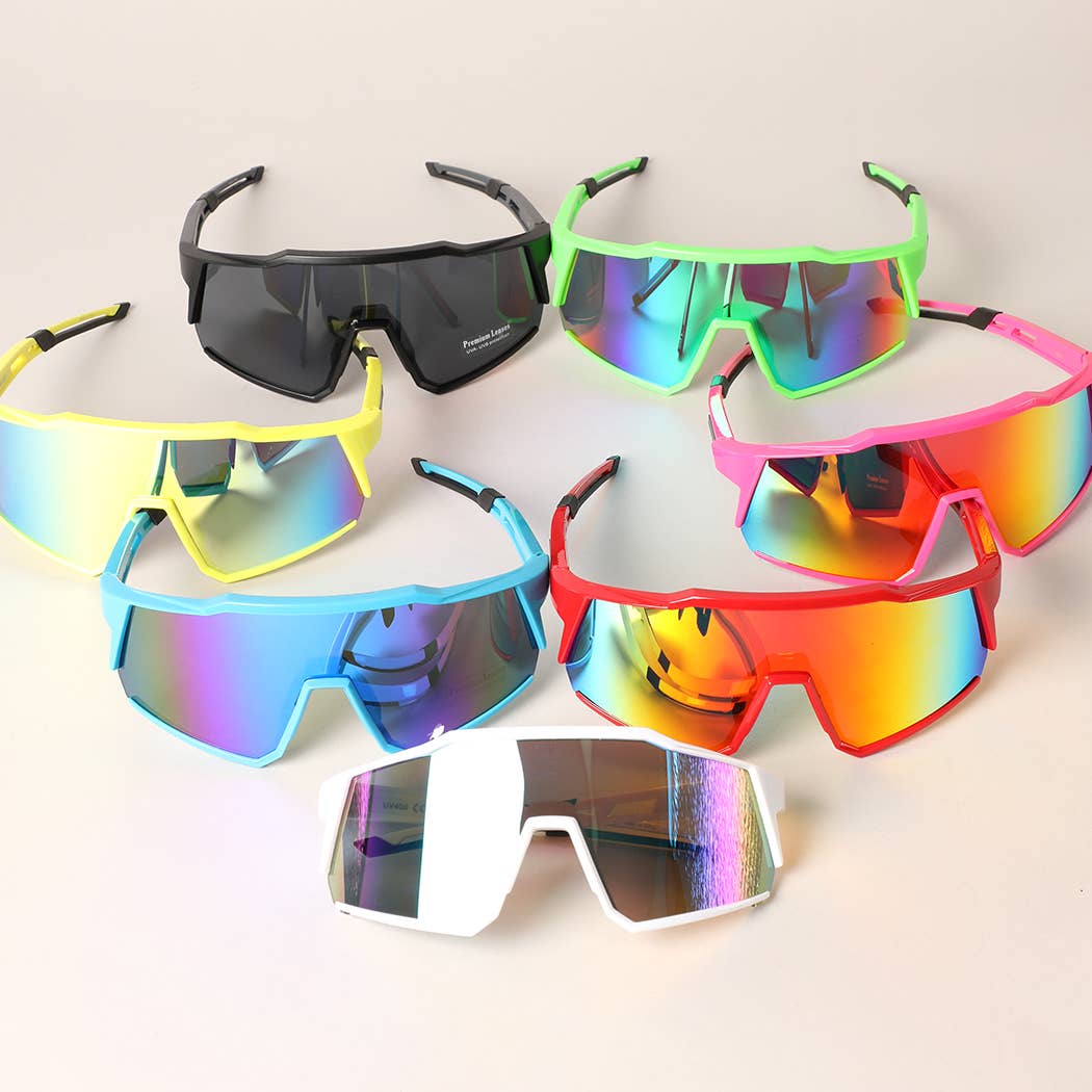 Solid Color Frame Tinted Lenses Sport Sunglasses for wholesale on Faire2