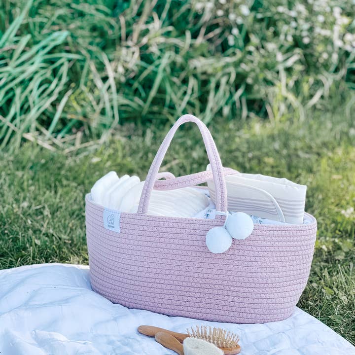 Fephas - Wholesale Diaper Caddy - Baby - Rope Diaper Caddy- Vintage Rose14