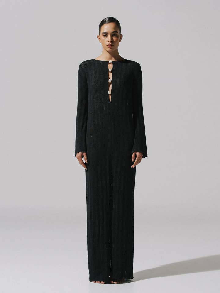 Vestido Mamu Maxi Preto por atacado de Baobab