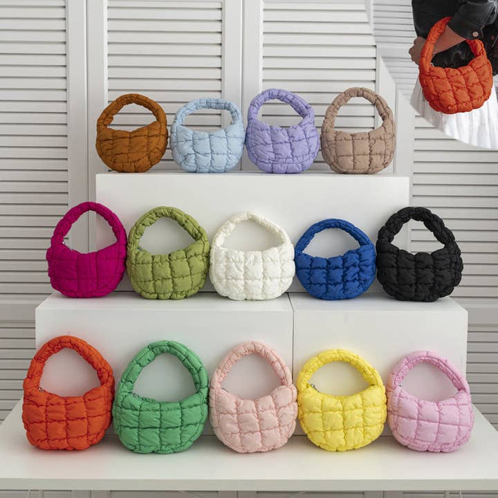 Mini sac nuage plissé en nylon tote décontracté pour la vente par SALINA TRADING INC