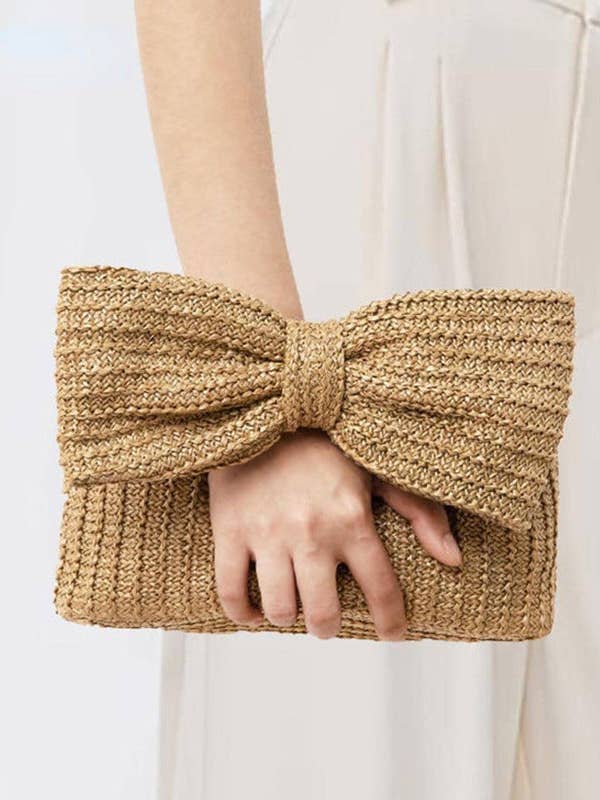 Bacio - Woven Wristlet Clutch with Bow Detail for wholesale by WEST AUSSIE SUPPLIES