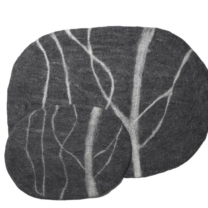 Karma Cat Inc. - Wholesale Pet Mat - Dog - Wool Pet Mat, Dark Grey River Stone