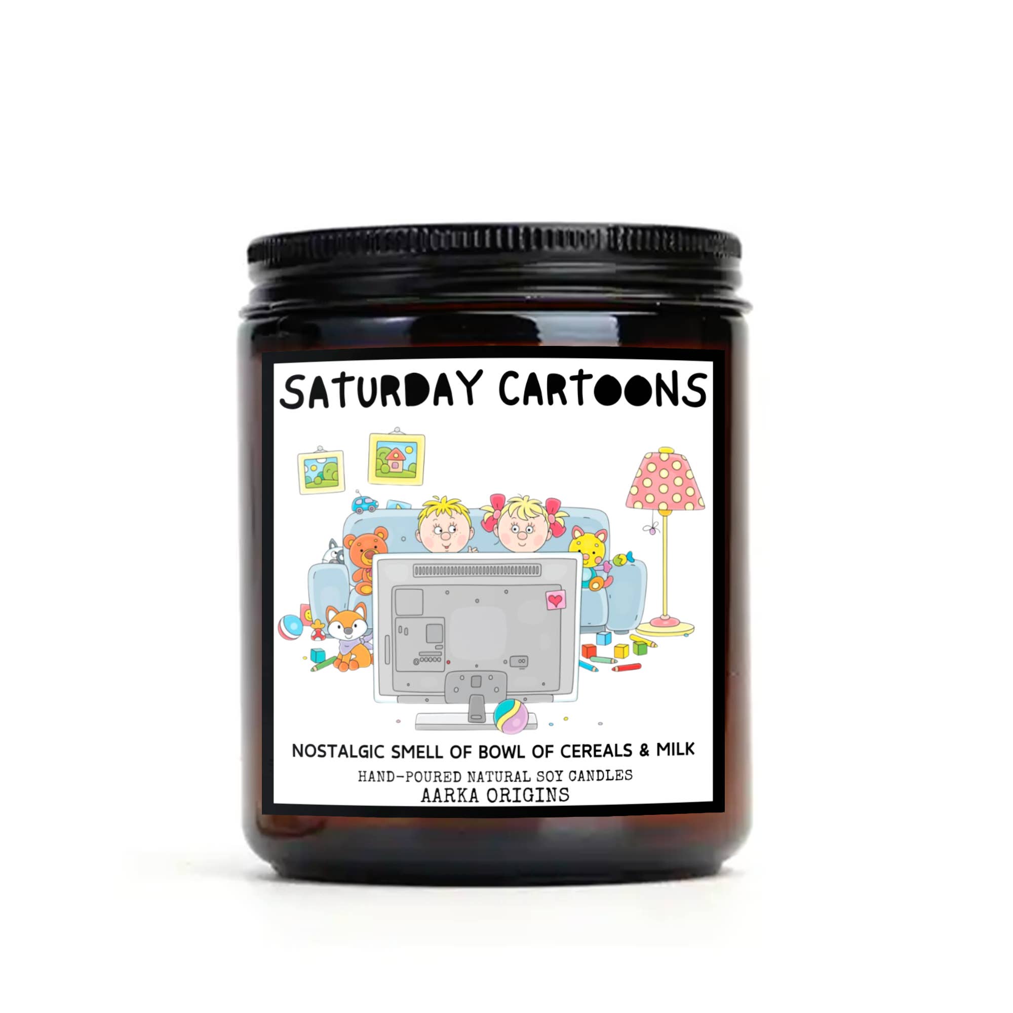 AARKA ORIGINS - Vente Bougie en bocal - Bougie de soja dessin animé du samedi matin