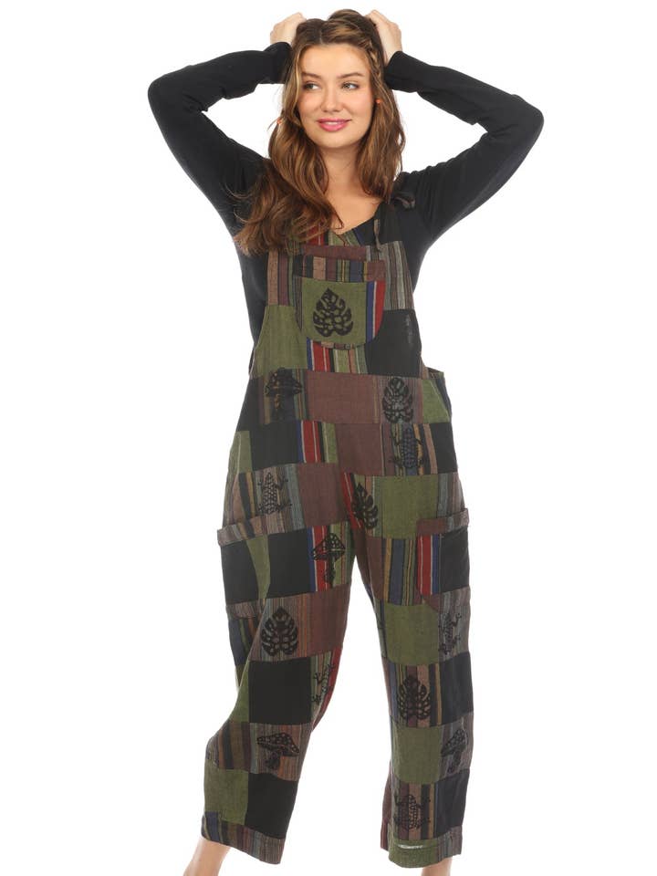Womens Patchwork Overalls for wholesale by Lakhays Collection Inc.