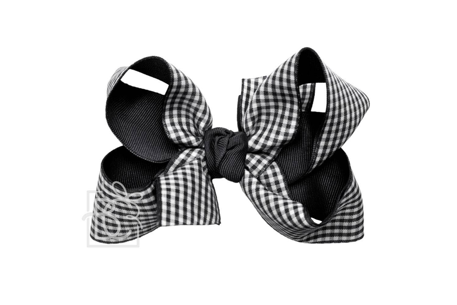 Beyond Creations, LLC - Vente Nœud pour cheveux – enfant - Nœud superposé en vichy et gros-grain sur pince15