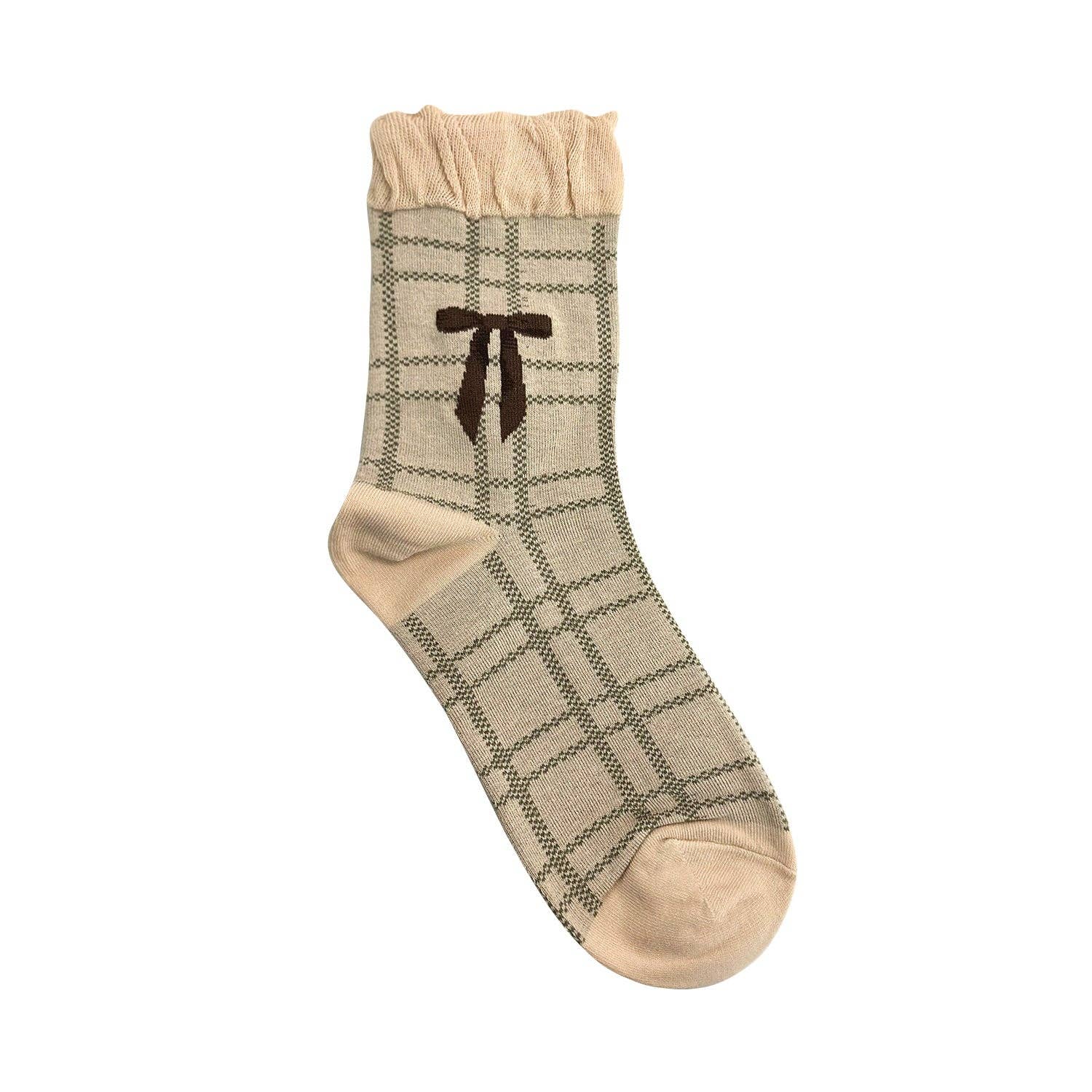 7DAYSSOCKS - Wholesale Sokken - Dames - Crew Ribbon Check sokken voor dames12