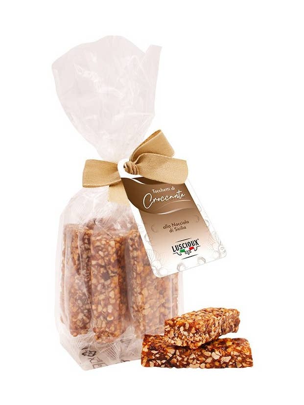 Chunks of Sicilian Hazelnut Crisp | 100g for wholesale by LUSCIOUX - OMNIA GROUP SRL