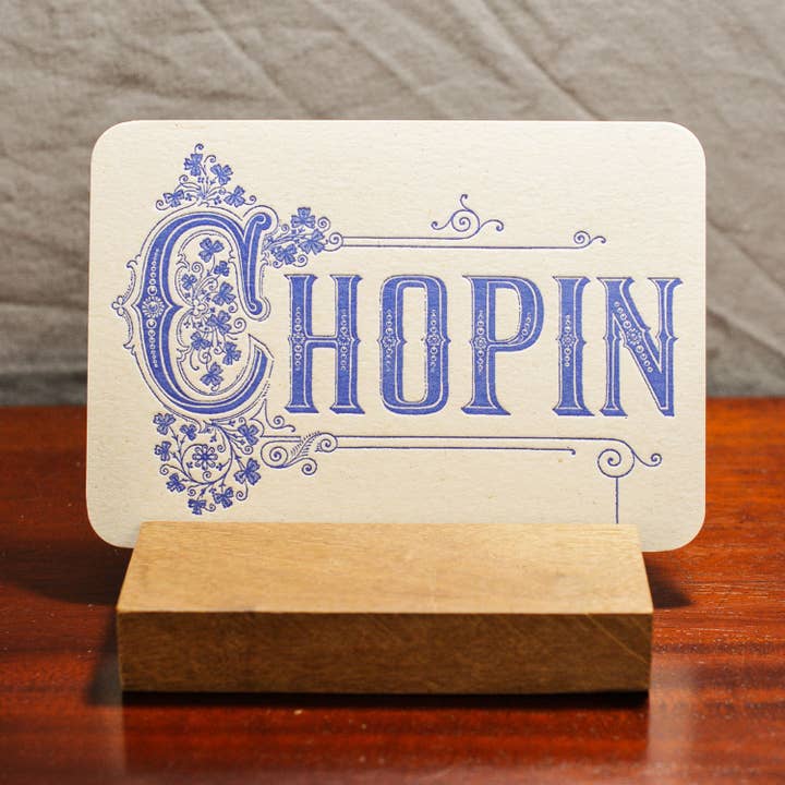 L'Atelier Letterpress – wholesale Vardagliga hälsningskort – Boktryckskort Klassisk musik Chopin