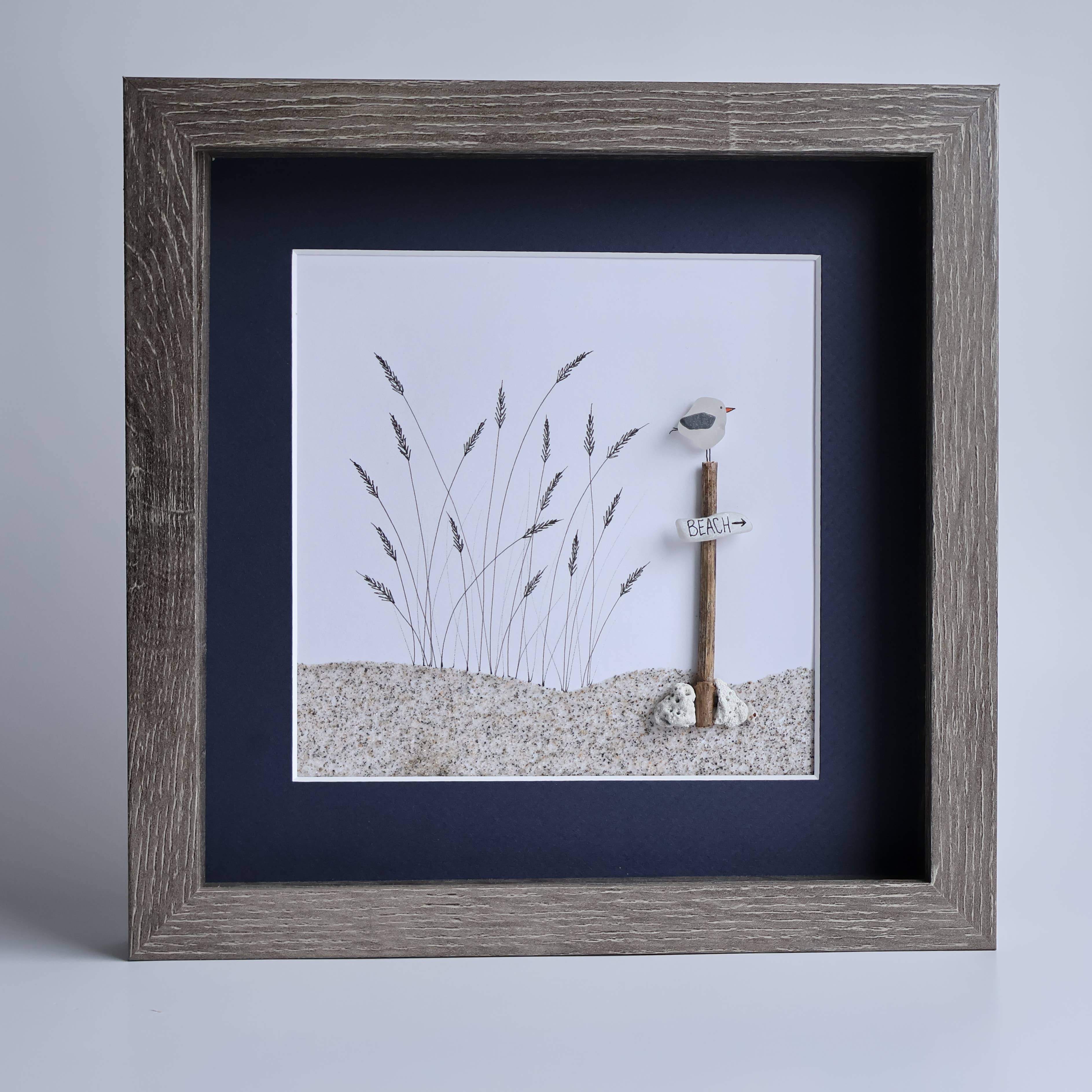 Driftsea Creations - Wholesale Sign - Sea Glass Seagull on a Beach Signpost1