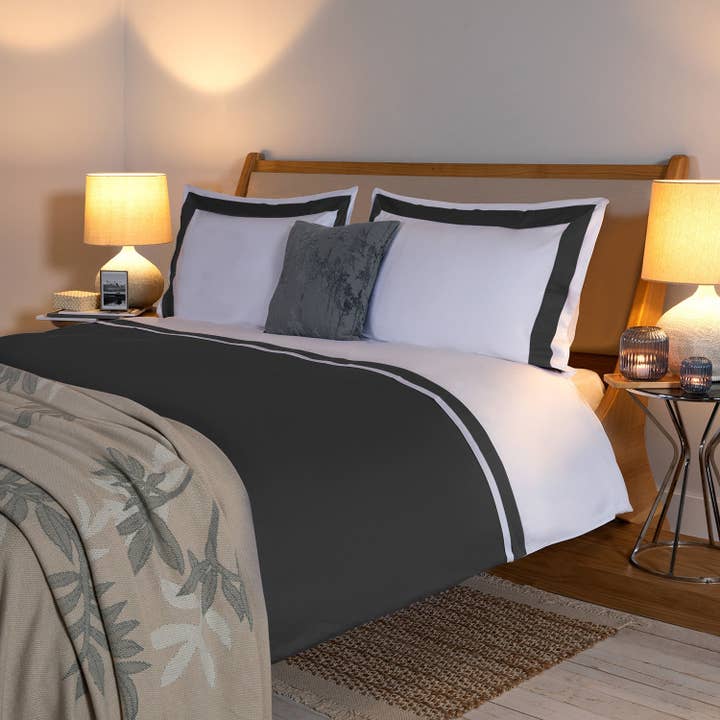 Ensemble housse de couette | Especial - Cendre/Gris foncé | Bambou & Coton pour la vente par Pure Harmony