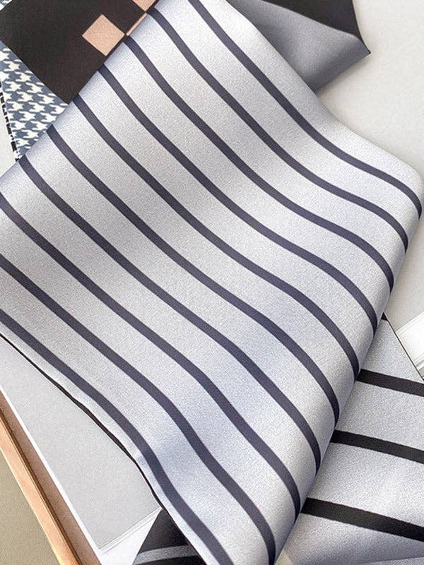 ShieldChic – wholesale Halsduk - Dam – Urban Silk Imitation Randig tryckt halsduk8