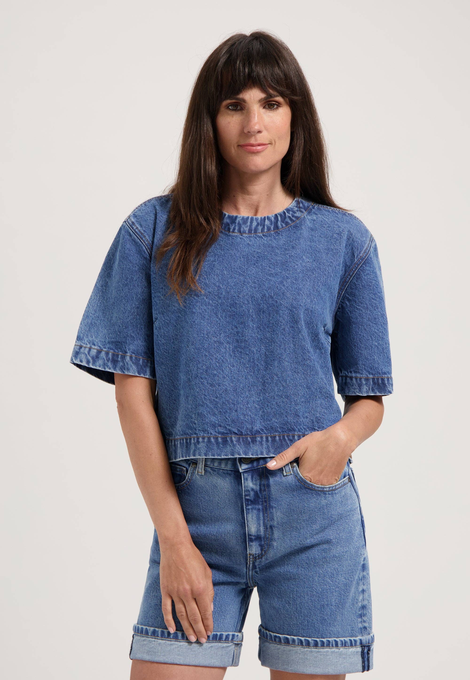 MUD Jeans International B.V - Wholesale T-shirt (Zonder tekening) - Dames - Topje van Tess - Stone Vintage1