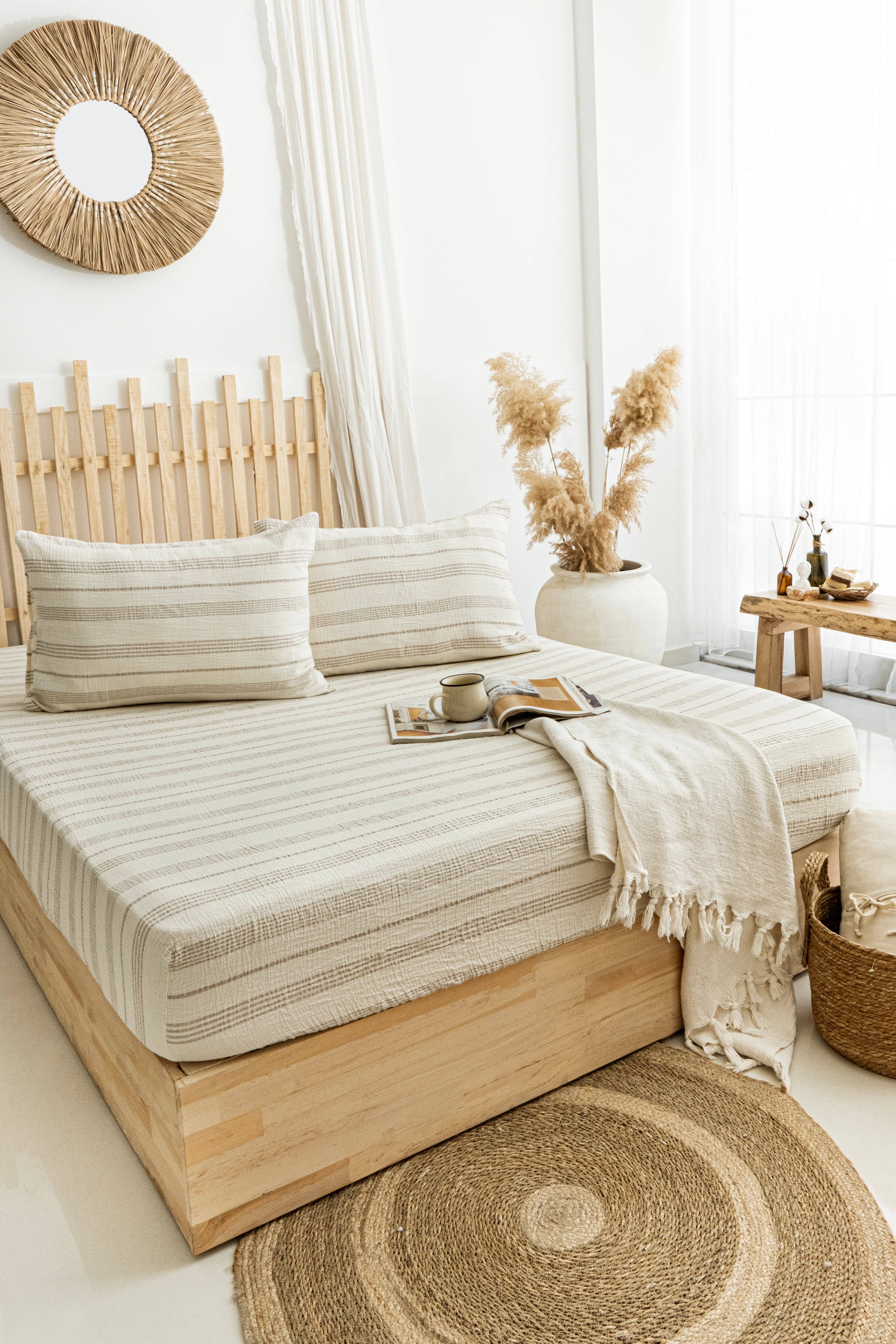 Naturloom - Wholesale Fitted Sheet - GOTS Certified Organic Muslin Fitted Sheet – Soft, Breathable, Hypoallergenic Bedding7