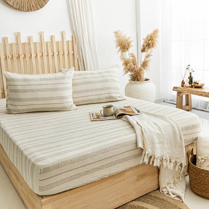 Naturloom - Wholesale Fitted Sheet - GOTS Certified Organic Muslin Fitted Sheet – Soft, Breathable, Hypoallergenic Bedding7