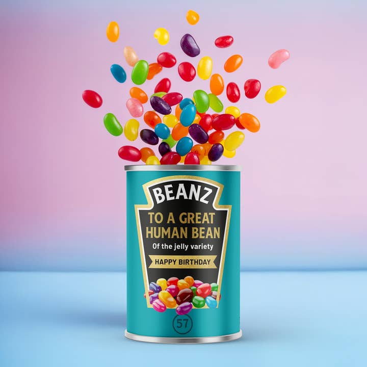 Jelly Bean Birthday Tin, A Great Human Bean Gift for wholesale by Alphabet Gifts