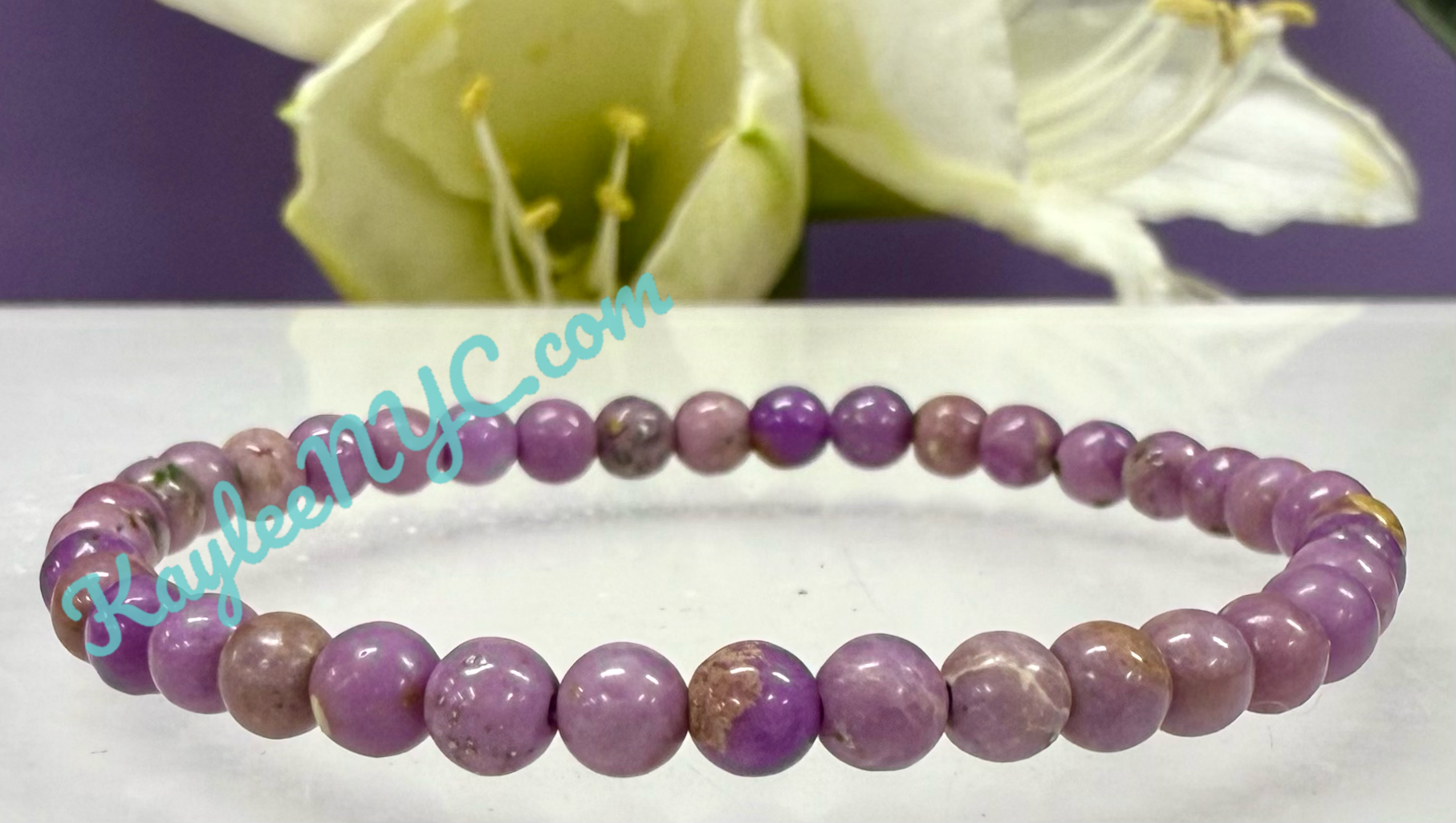 KayleeNYC - Wholesale Beaded Bracelet - Phosphosiderite 5mm 7.5” Crystal Stretch Bracelet4
