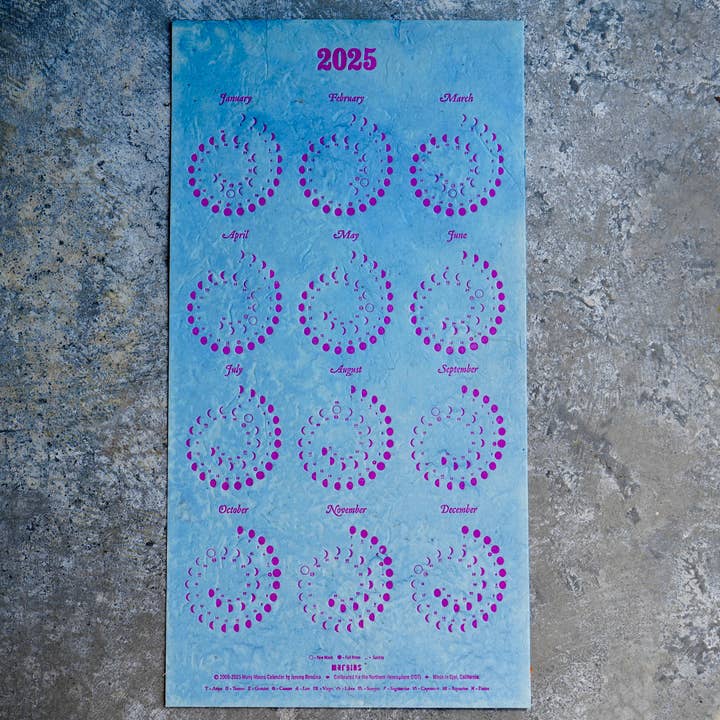Moonlight 2025 Plantable Wildflower Calendar ECLIPSE BLUE/ MAGENTA for wholesale on Faire