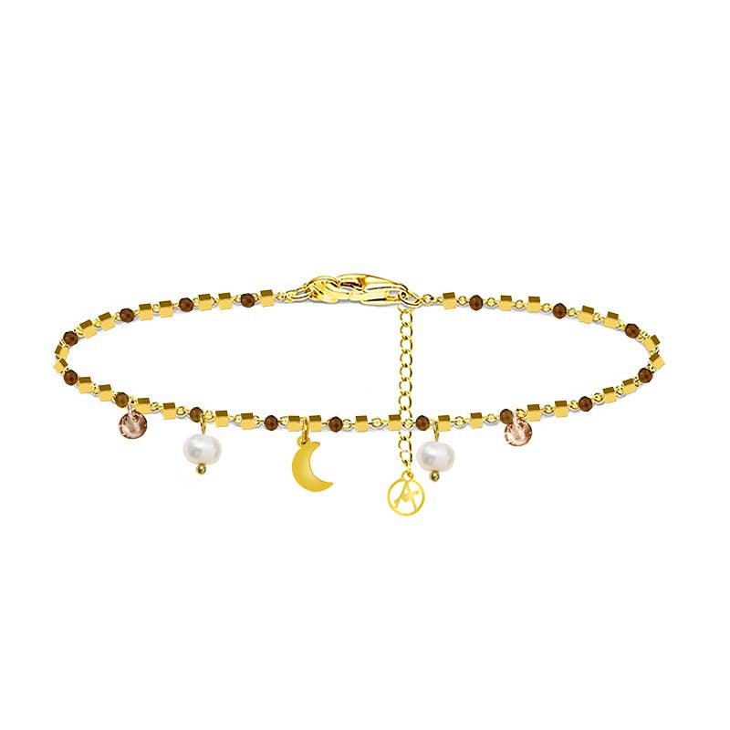 AMORINO SRL - Wholesale Charm/Dangle Bracelet - BRACELET WITH MOON & PEARL AND ZIRCON CHARM4