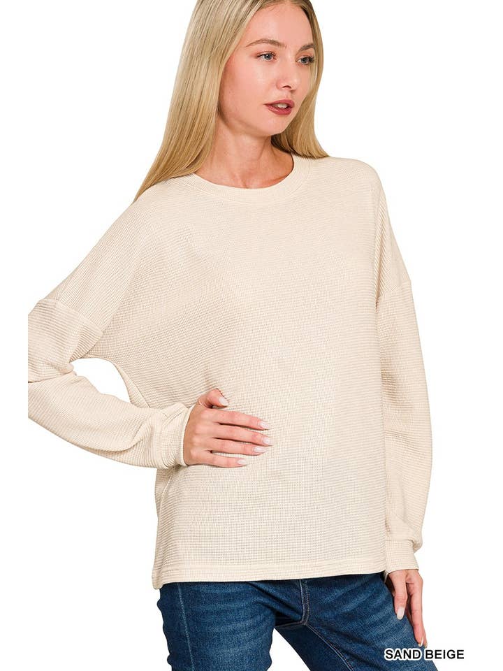 Vanilla Monkey - Wholesale Knit Top - Women's - Double Knit Round Neck Long Sleeve Top1