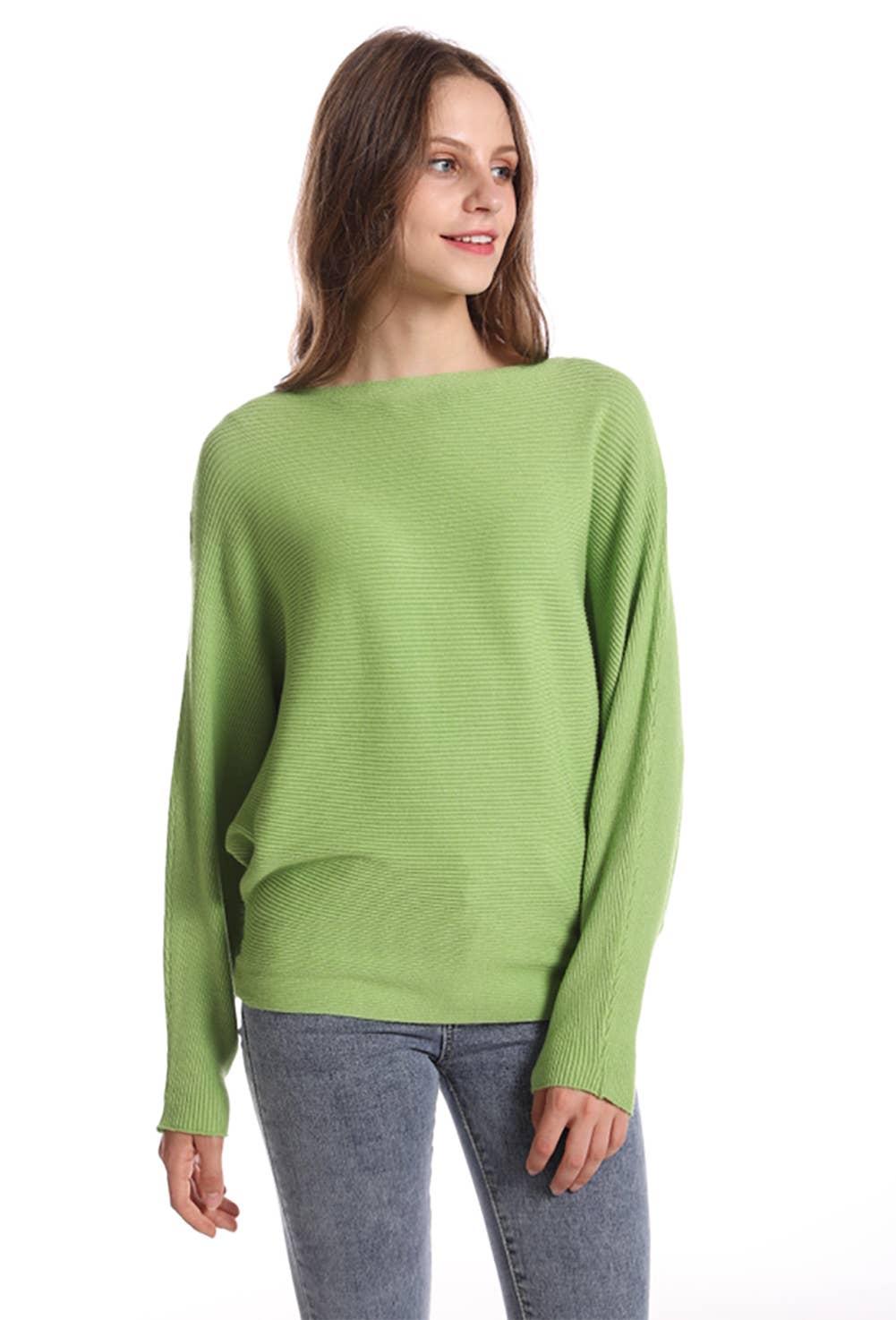 Fennco Styles – wholesale Knitted jumper – Women′s – Boat Neck Batwing Sleeve Knit Soft Sweater11