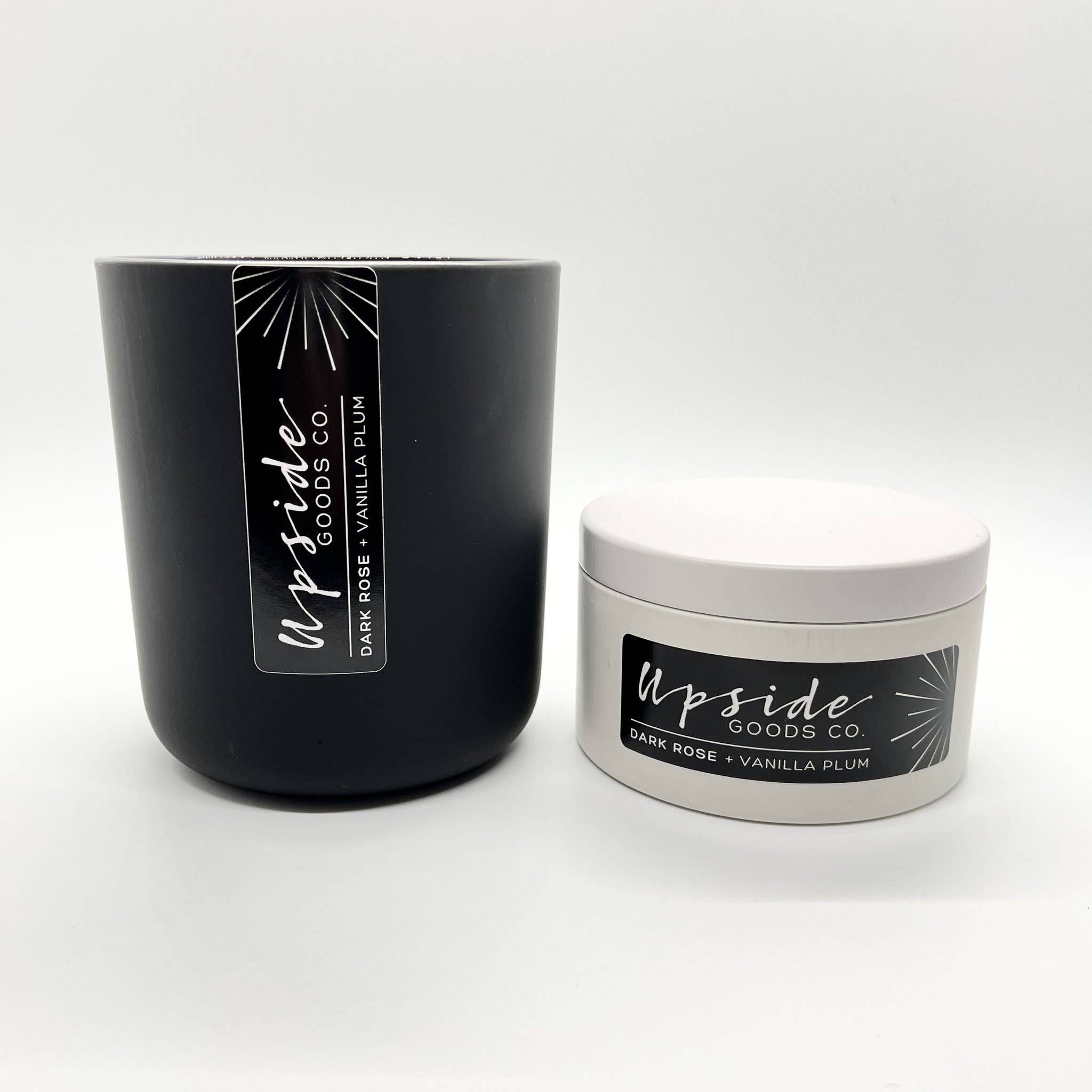 Upside Goods Co - Wholesale Jar/Filled Candle - Dark Rose + Vanilla Plum Candle2