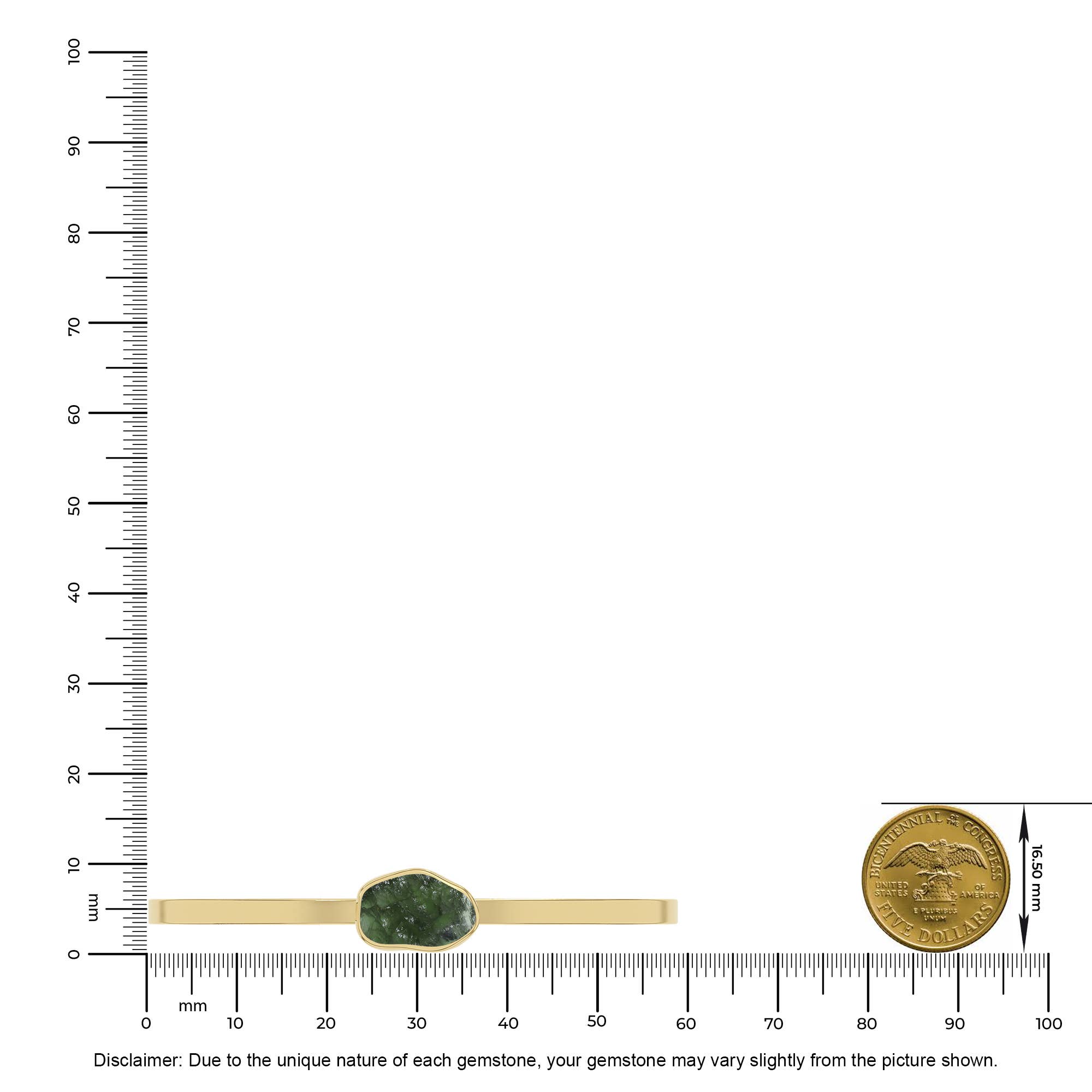 Nature Crafts – wholesale Manschettarmband – Naturligt moldavitarmband i silver/guld vermeil2