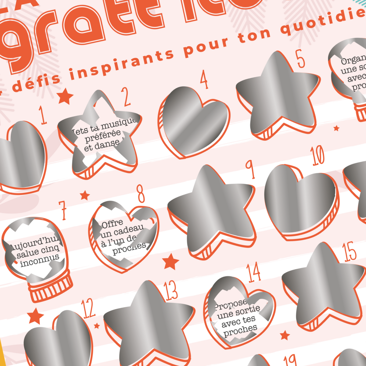 GRATTE MOI papeterie – wholesale Kortspel – Solo wellness-adventskalender med skraprutor – Gratt'itude3