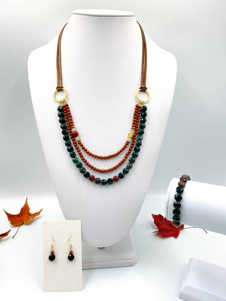 Endurance – Collection with Indian Bloodstone and Red Jasper for wholesale by Ela C Designs