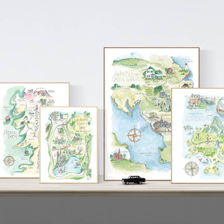 Elizabeth Wade Studio - Wholesale Art Print - Jane Eyre Watercolor Story Map Print3