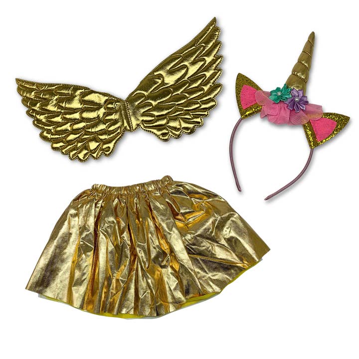 Gold Kids Tutu and Wing Set (Each) for wholesale by Plush Appeal LLC