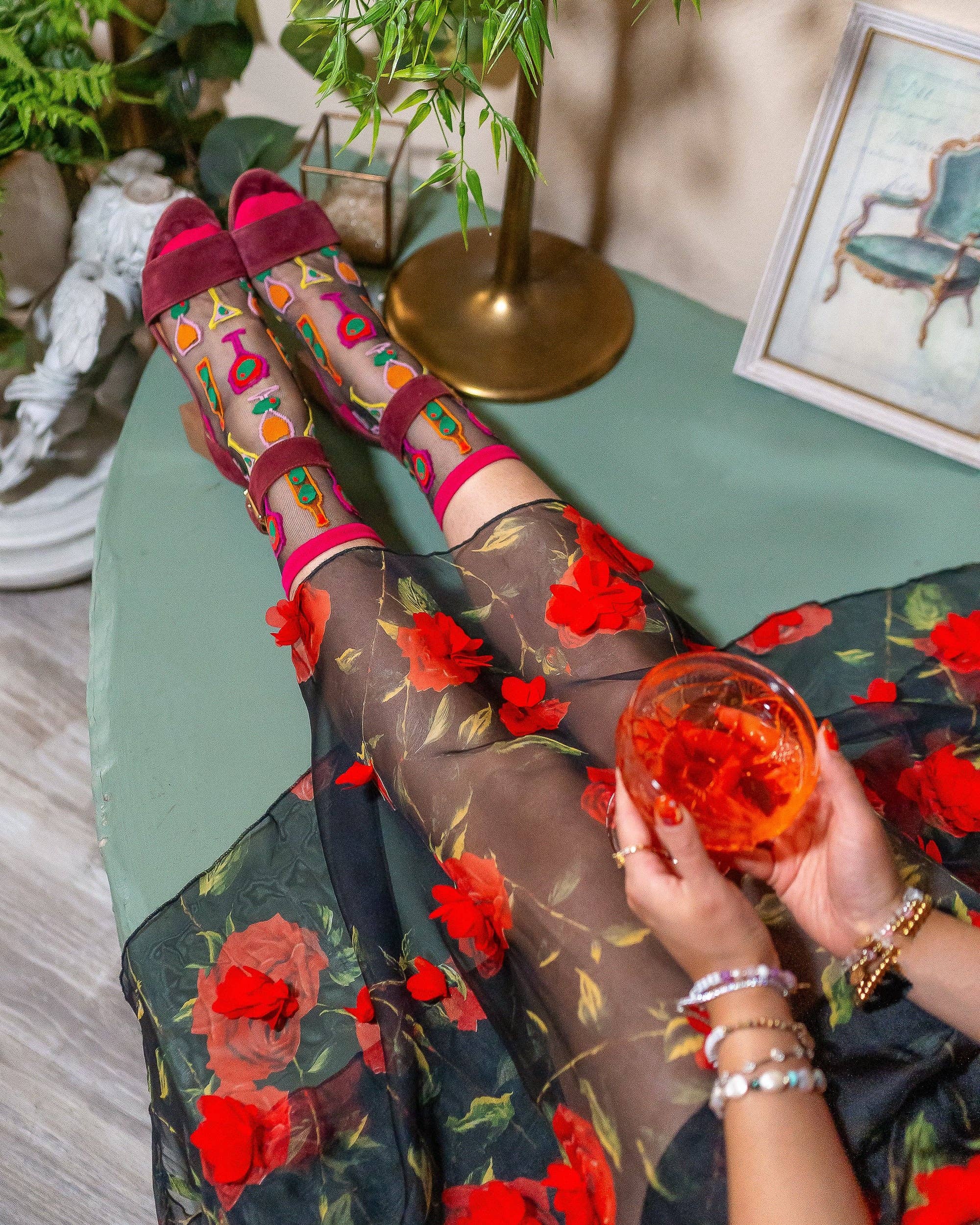 Sock Candy – wholesale Socks – Women's – Cocktail Hour Black Sheer Crew Sock5