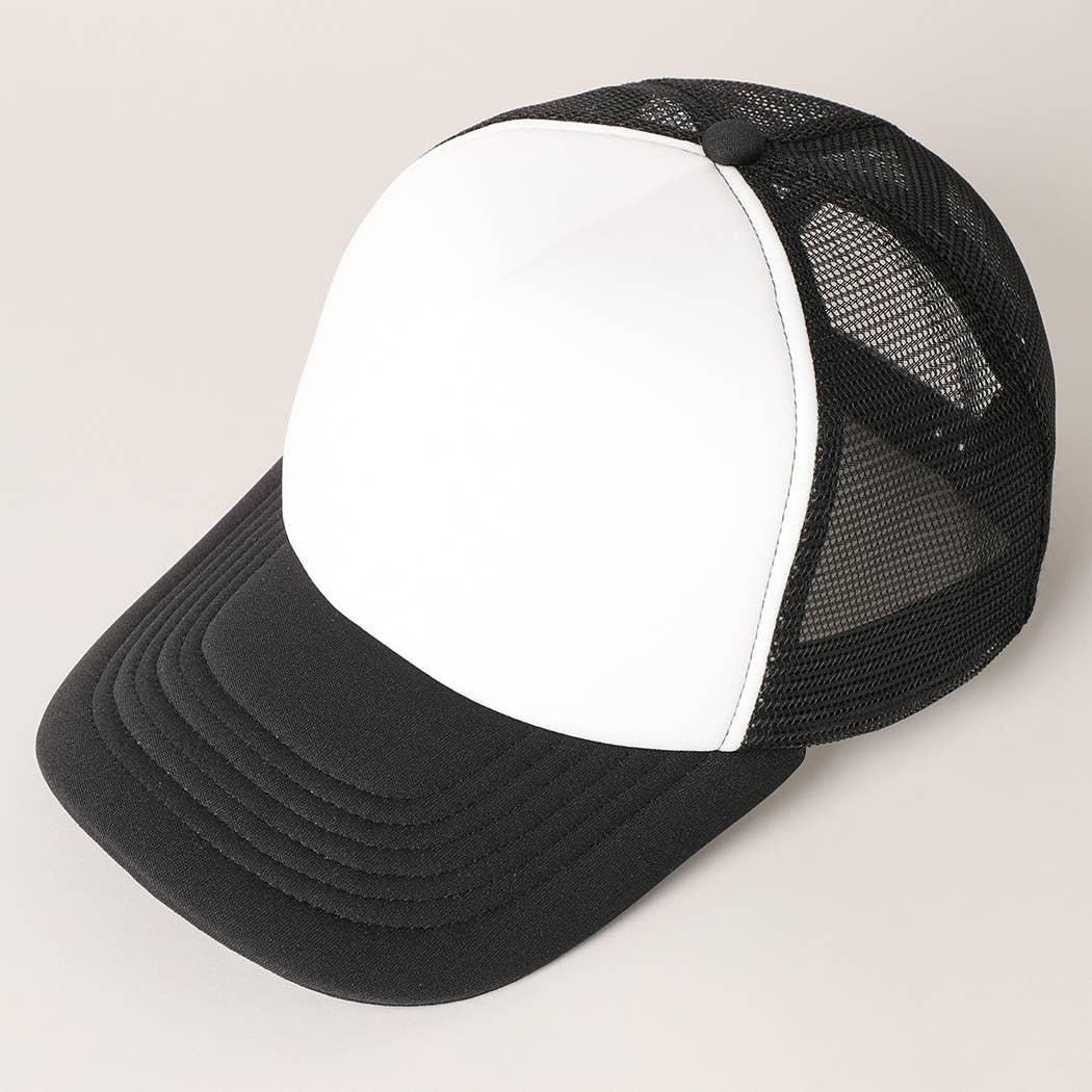 Fashion City - Wholesale Trucker Hat - Unisex - White Foam Front Colored Mesh Back Trucker Hat33
