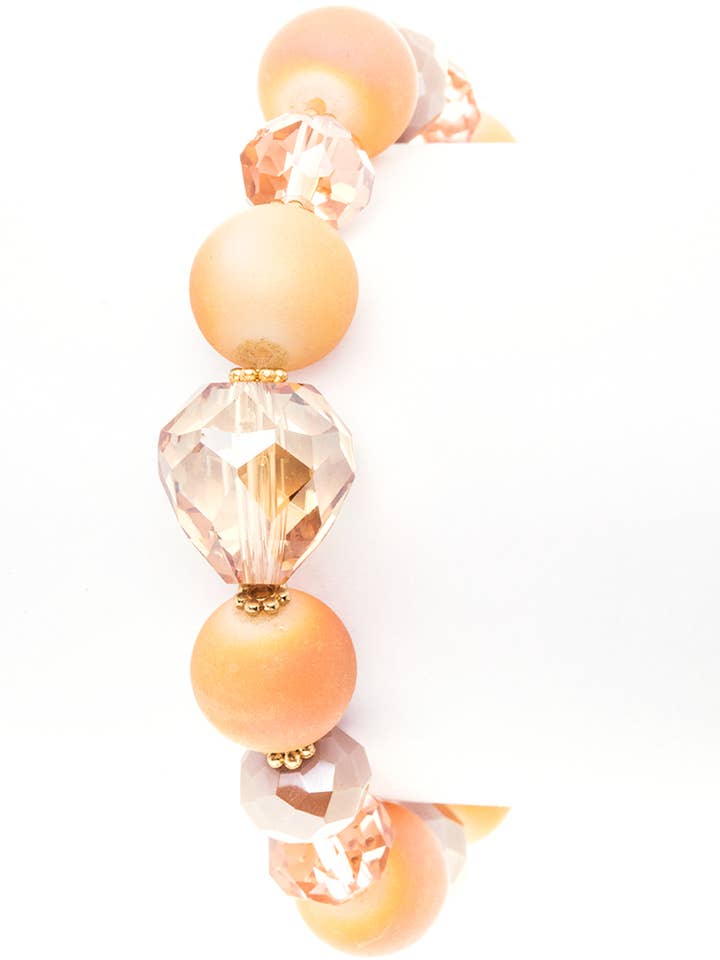 BRACELET ÉLASTIQUE AVEC PERLES MÉLANGÉES pour la vente par Artini Accessories