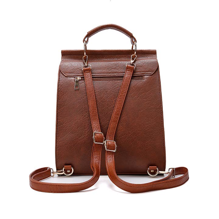 Superbia – wholesale Top handle bag – women's – Classic Two-toned Flap Over Backpack bag- 9356(Carla Range)5