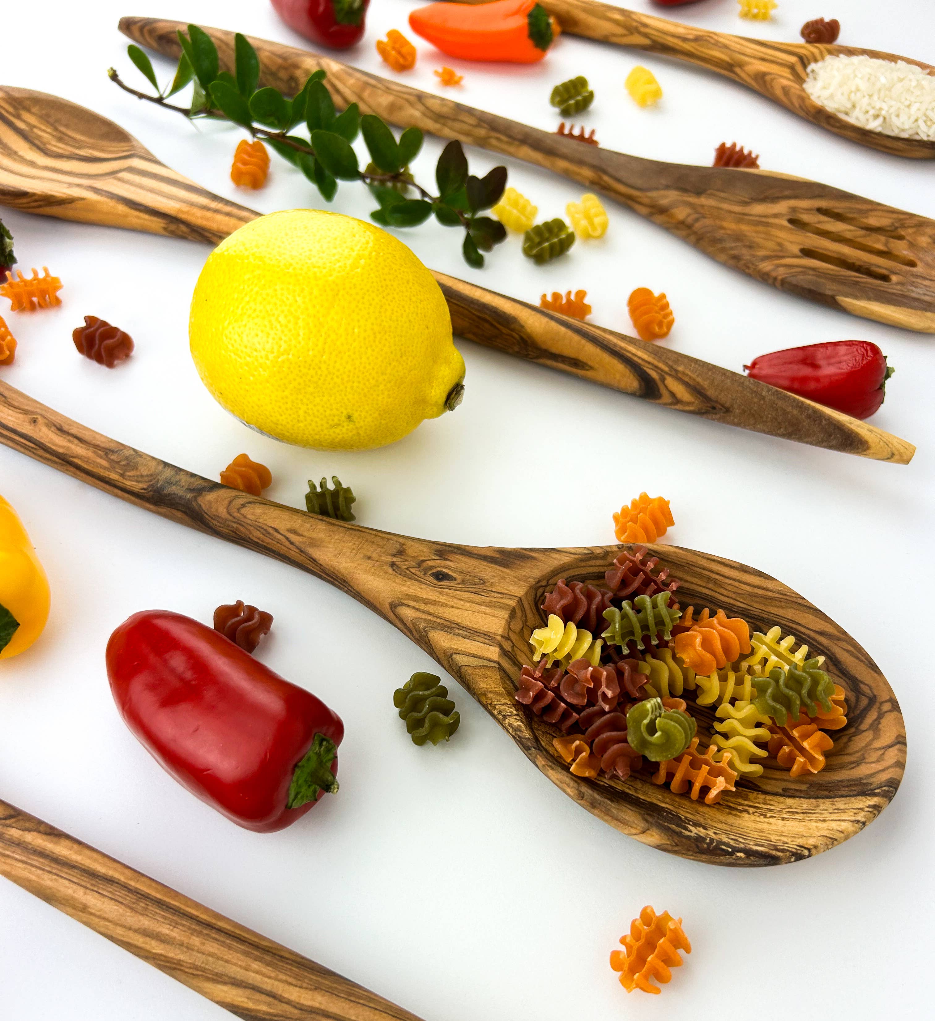 Natural OliveWood - Wholesale Kitchen Spoon - Long Olive Wood Slotted Spatula3