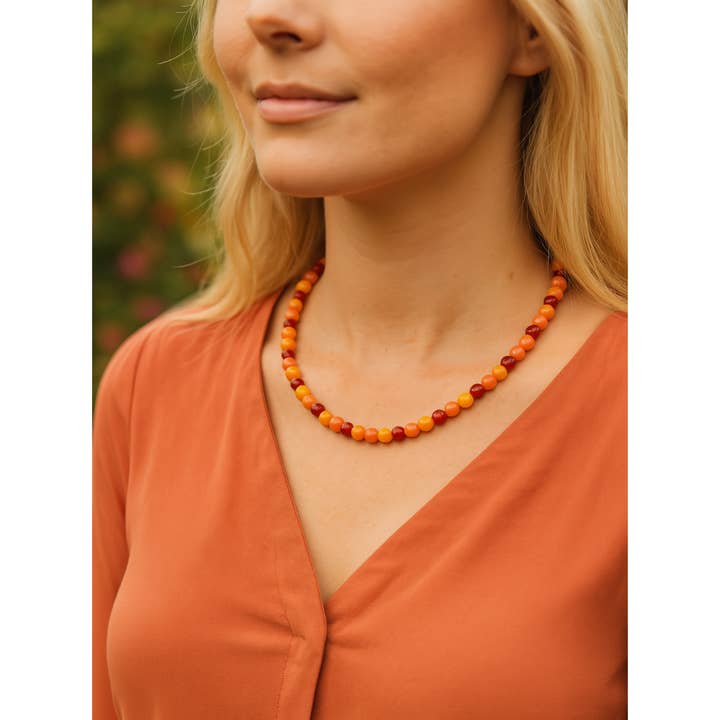 Collana perline di vetro, sfera da 8 mm, Melina per la vendita all'ingrosso da parte di perleperle